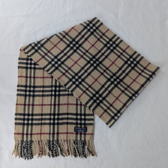 Authentic Burberry Scarf Beige – Unisex Classic Check 50% Cashmere 50% Wool - Picture 1 of 7